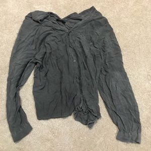 Grey long sleeve button up